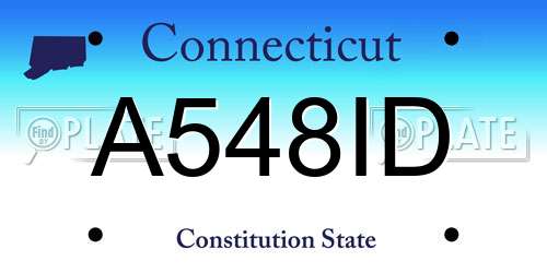 A548ID Connecticut License Plate