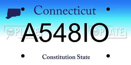 A548IO Connecticut License Plate