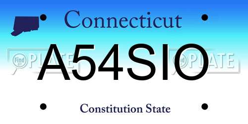 A54SIO Connecticut License Plate