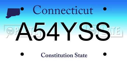 A54YSS Connecticut License Plate