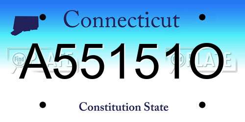 A55151O Connecticut License Plate