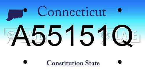 A55151Q Connecticut License Plate