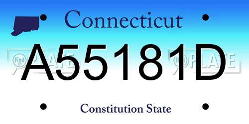 A55181D Connecticut License Plate