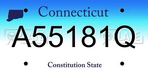 A55181Q Connecticut License Plate