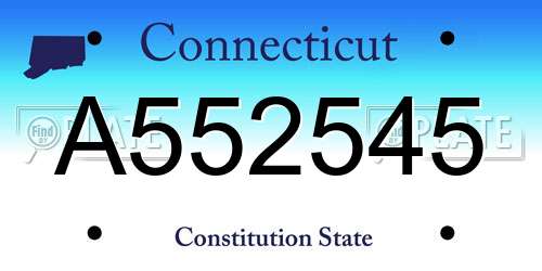 A552545 Connecticut License Plate