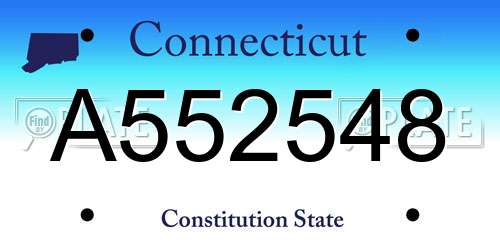 A552548 Connecticut License Plate