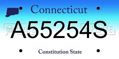 A55254S Connecticut License Plate