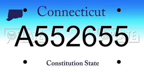 A552655 Connecticut License Plate
