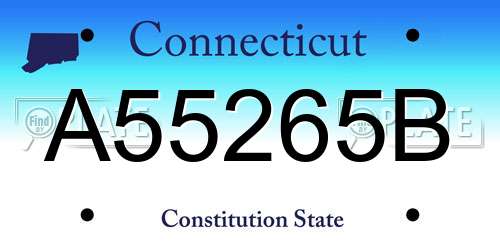 A55265B Connecticut License Plate