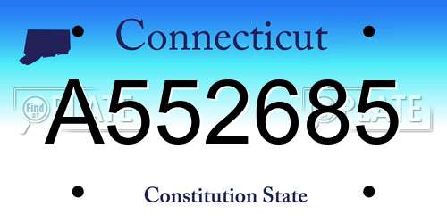 A552685 Connecticut License Plate