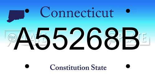 A55268B Connecticut License Plate