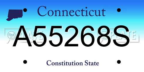 A55268S Connecticut License Plate