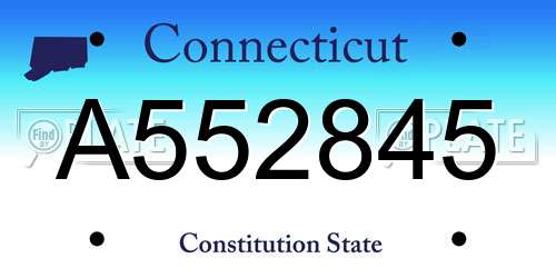 A552845 Connecticut License Plate