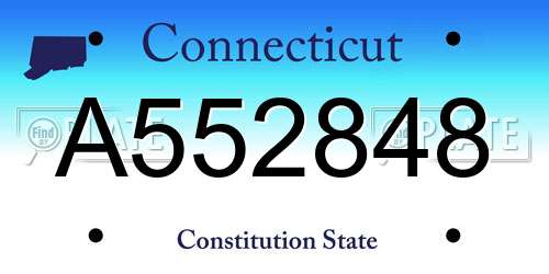 A552848 Connecticut License Plate