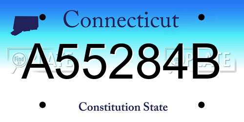 A55284B Connecticut License Plate