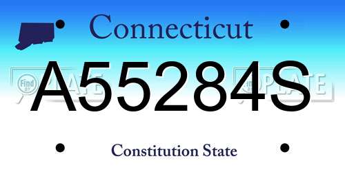 A55284S Connecticut License Plate