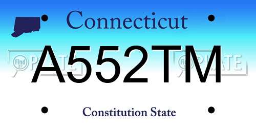 A552TM Connecticut License Plate