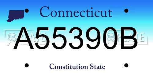 A55390B Connecticut License Plate