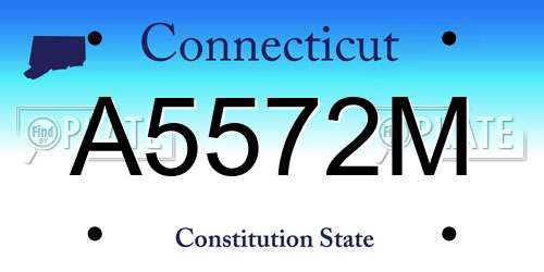 A5572M Connecticut License Plate