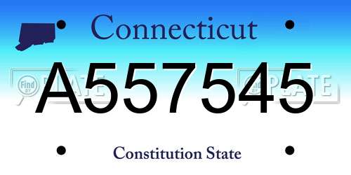 A557545 Connecticut License Plate