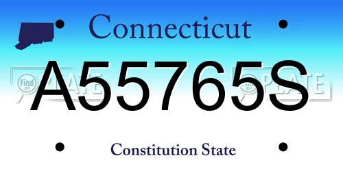 A55765S Connecticut License Plate