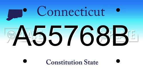 A55768B Connecticut License Plate