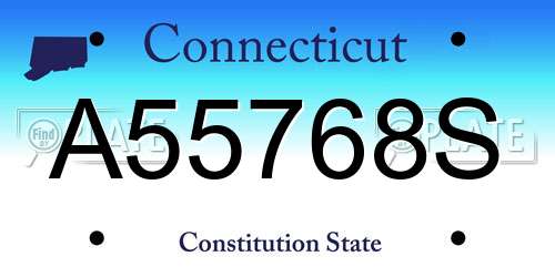 A55768S Connecticut License Plate