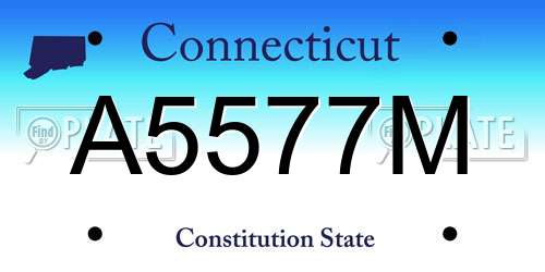 A5577M Connecticut License Plate