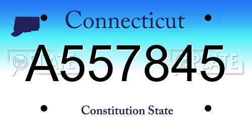 A557845 Connecticut License Plate