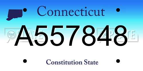 A557848 Connecticut License Plate