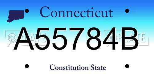 A55784B Connecticut License Plate