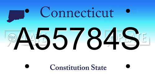 A55784S Connecticut License Plate