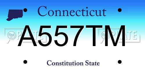 A557TM Connecticut License Plate