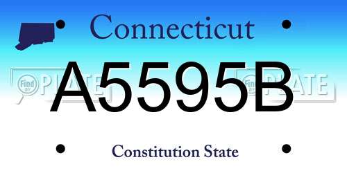 A5595B Connecticut License Plate