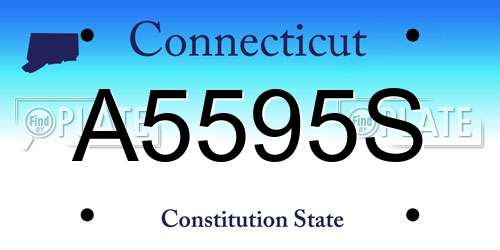 A5595S Connecticut License Plate