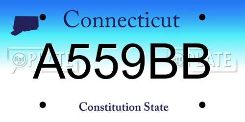 A559BB Connecticut License Plate