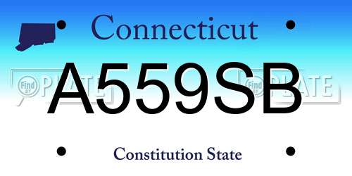 A559SB Connecticut License Plate