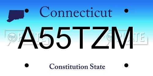 A55TZM Connecticut License Plate