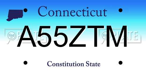 A55ZTM Connecticut License Plate