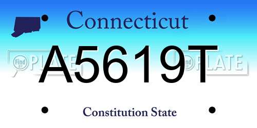 A5619T Connecticut License Plate