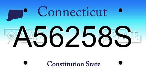 A56258S Connecticut License Plate