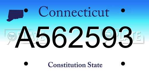 A562593 Connecticut License Plate