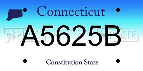 A5625B Connecticut License Plate