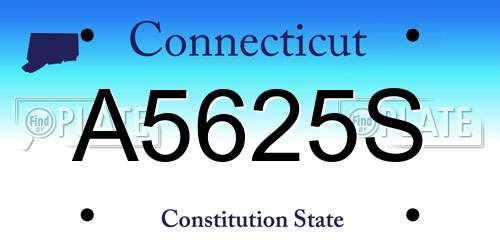 A5625S Connecticut License Plate