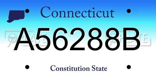 A56288B Connecticut License Plate