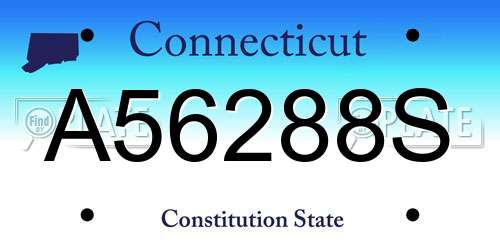 A56288S Connecticut License Plate