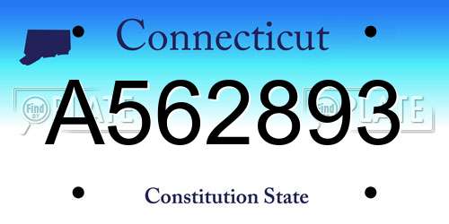 A562893 Connecticut License Plate