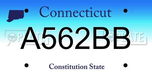 A562BB Connecticut License Plate