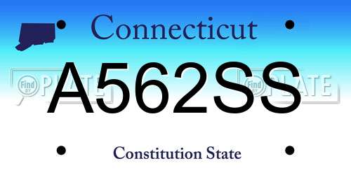 A562SS Connecticut License Plate