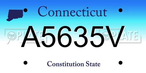 A5635V Connecticut License Plate